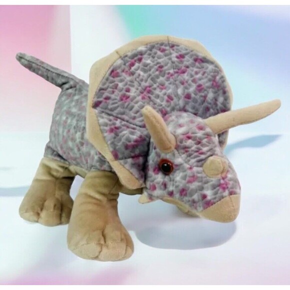 Wild Republic Triceratops Dinosaur Plush 15” Stuffed Animal Toy Beanbag K&M - Picture 1 of 11